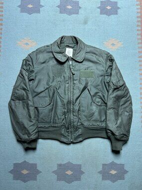 Vintage 1992 USAF CWU-45/P Flight Bomber Jacket Isratex Green Large 42-44